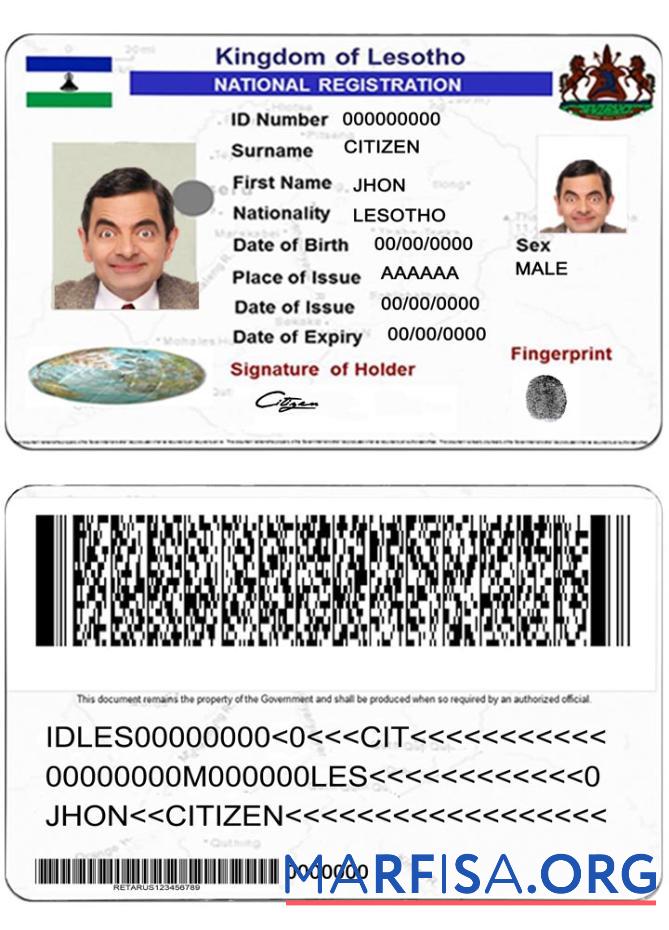 Printable Lesotho national registration download for verification